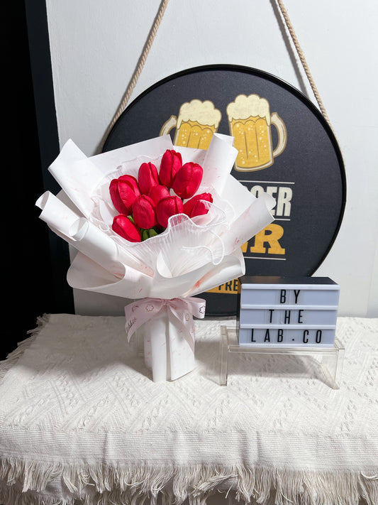 Special Promo! 520 Collection: Red Soap Tulips Bouquet