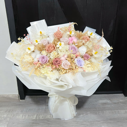 X-Large Preserved Flower Bouquet - Milky Nudes