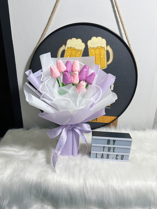 Special Promo! Purple Pink Soap Tulips Bouquet